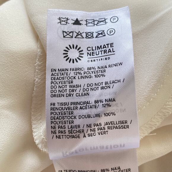 Reformation Arianwen Satin Dress Fior Di Latte - Picture 9 of 12